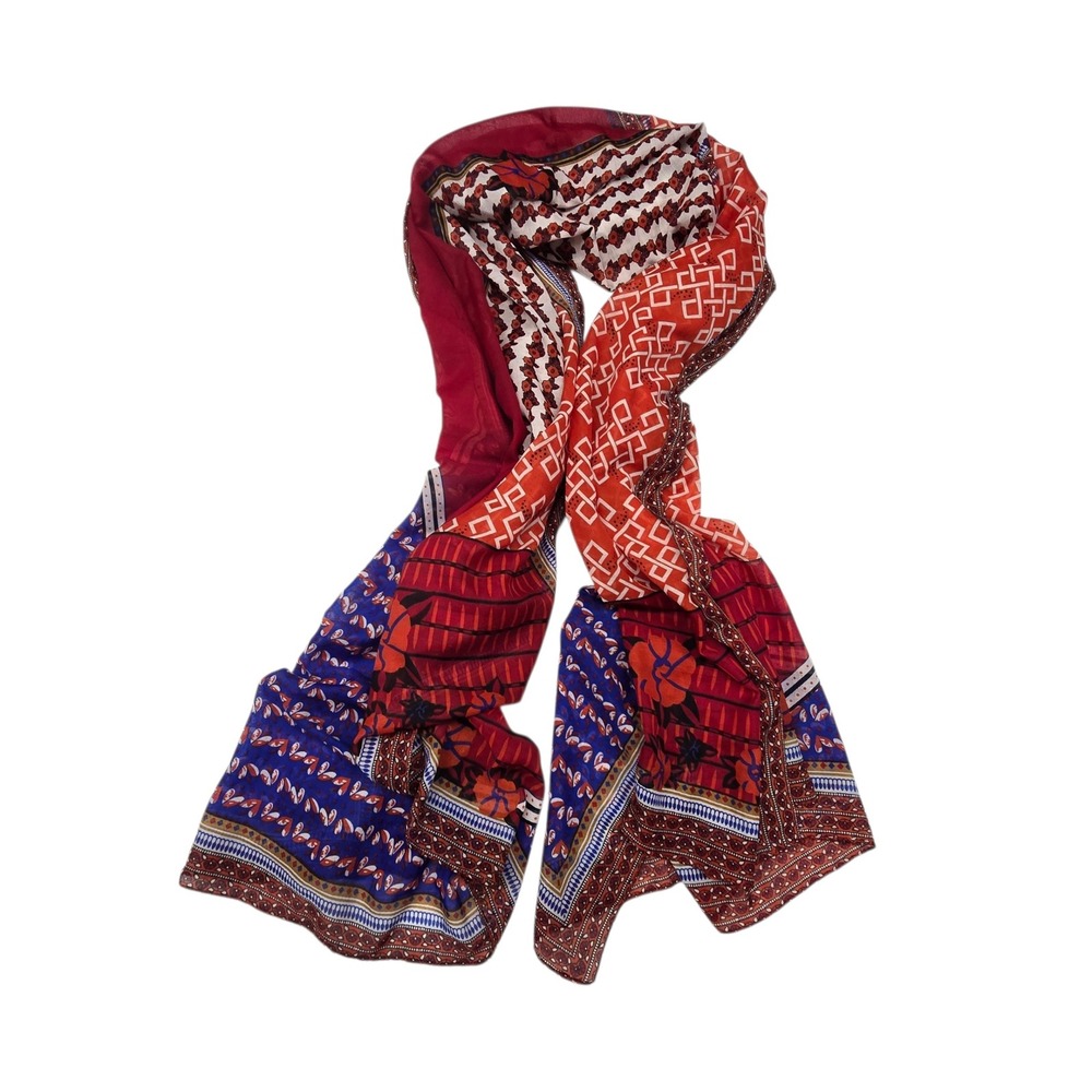 Multicolor Geometric Scarf Womens Lightweight Shawl Wrap 41"x72"‎